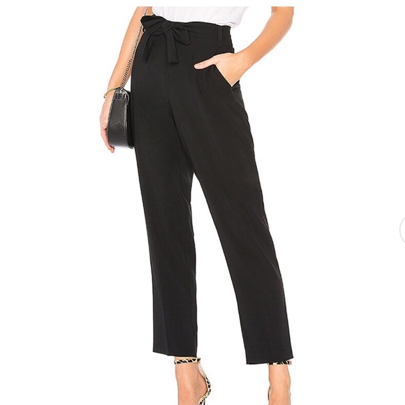1. State Pants - 1. State Black Tie Waist Tapered Leg Dress Pants